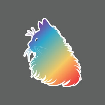 Rainbown of sticker face cat vector
