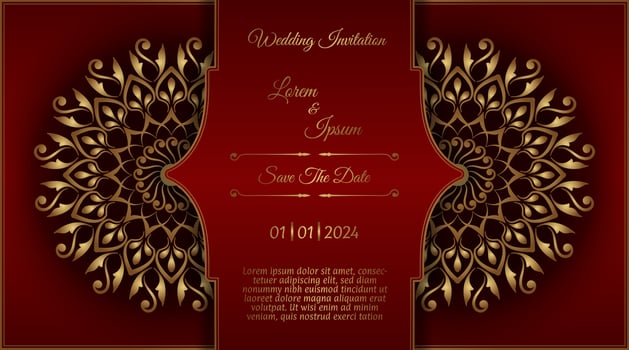vintage invitation card, with mandala ornament vector