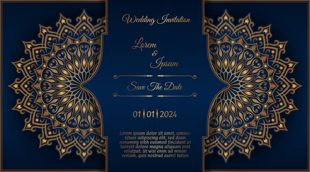 vintage invitation card, with mandala ornament vector