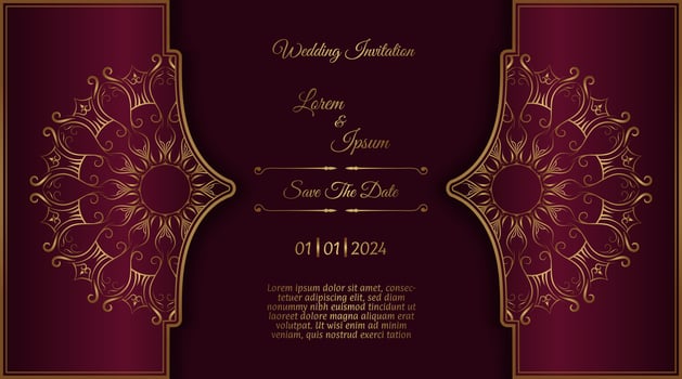 vintage invitation card, with mandala ornament vector