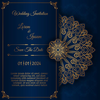 vintage invitation card, with mandala ornament vector