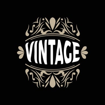 Decorative Typography Vintage Line Design, Vector Illustration, Luxury Label And Badge Ornament, Elegant Retro Style Ribbon