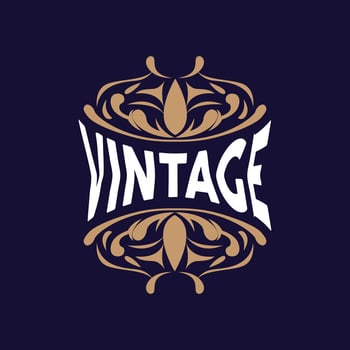 Decorative Typography Vintage Line Design, Vector Illustration, Luxury Label And Badge Ornament, Elegant Retro Style Ribbon