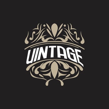 Decorative Typography Vintage Line Design, Vector Illustration, Luxury Label And Badge Ornament, Elegant Retro Style Ribbon