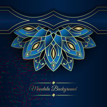 Blue background with mandala ornament vector