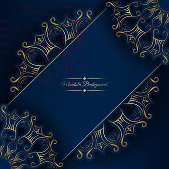 Blue background with mandala ornament vector