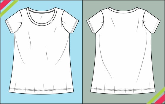 women oversize round neck t shirt vector