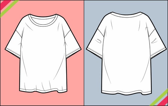 oversize t shirt template vector illustration