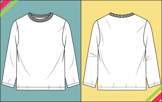 GIRLS CREW NECK LONG SLEEVE T... vector