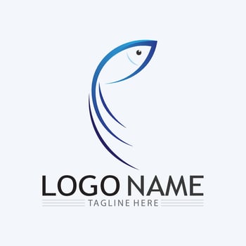 Fish logo template vector