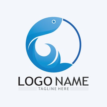 Fish logo template vector