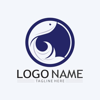 Fish logo template vector