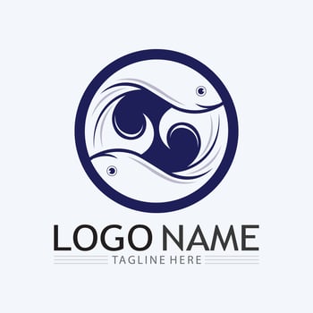 Fish logo template vector