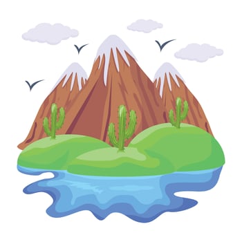 Pack of Beautiful Mountains Flat Vector Designs