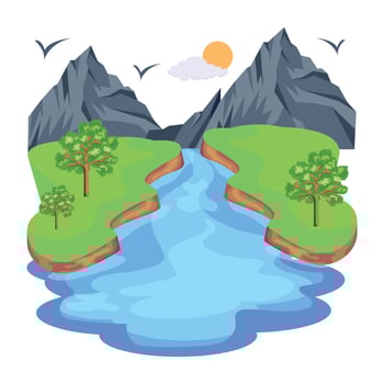 Pack of Beautiful Mountains Flat Vector Designs