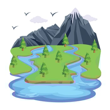 Pack of Beautiful Mountains Flat Vector Designs