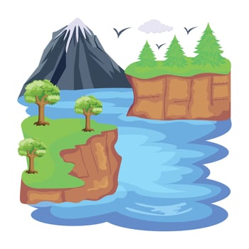 Pack of Beautiful Mountains Flat Vector Designs