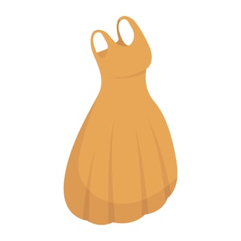 Ladies frock vector in isometric design