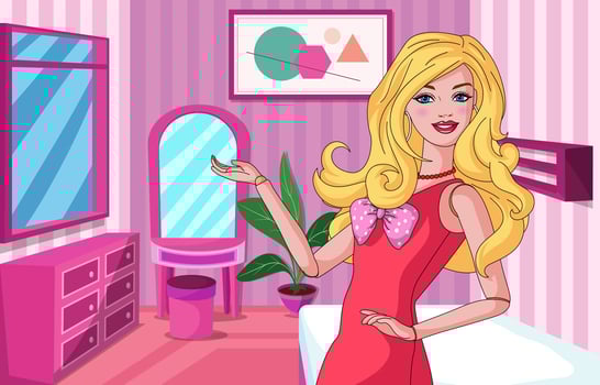 Beautiful Blonde Doll Character vector