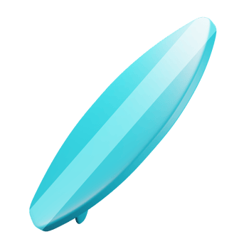 3D render surf board png