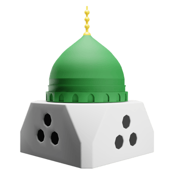 3D render of nabawi mosque icon png