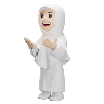 3D female character of hajj praying png