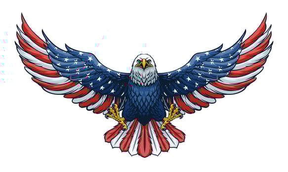 American Eagle With United States Flag Color Scheme vector