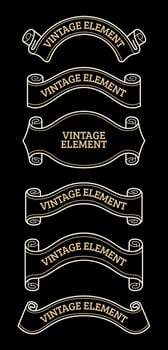 Vintage Ribbon Banner Vector Collection