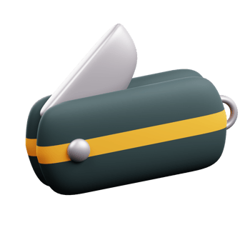 Be equipped for outdoor survival with this 3D icon of a folding knife. Perfect for camping, hiking, and outdoor-themed designs. png