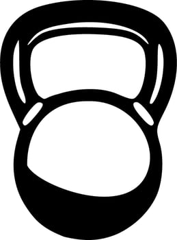 Kettlebell gym icon black outlines vector illustration