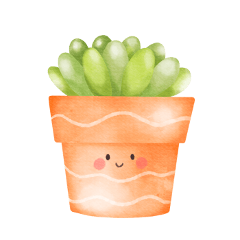 cute cartoon cactus with funny face png