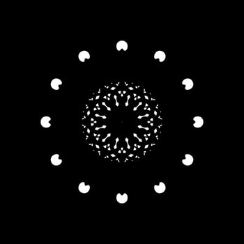 Geometrical Motive Pattern, Artistic Circle-Shaped, Monochrome and Minimalism, Modern Contemporary Mandala, for Decoration, Background, Decoration or Graphic Design Element. Vector Illustration