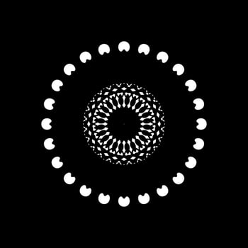 Geometrical Motive Pattern, Artistic Circle-Shaped, Monochrome and Minimalism, Modern Contemporary Mandala, for Decoration, Background, Decoration or Graphic Design Element. Vector Illustration