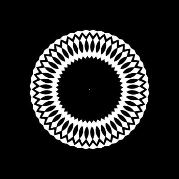 Geometrical Motive Pattern, Artistic Circle-Shaped, Monochrome and Minimalism, Modern Contemporary Mandala, for Decoration, Background, Decoration or Graphic Design Element. Vector Illustration