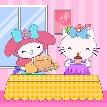 Cute Kitty Cat and Friend vector