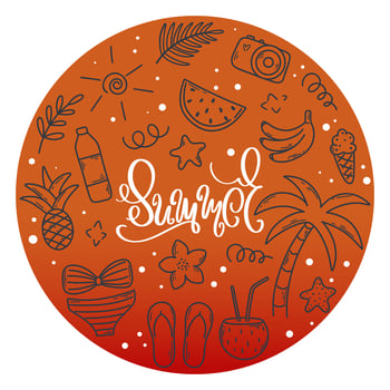 Summer banner with hand lettering vector