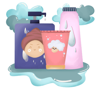 Body and face cream Hand painted in soft tones to look cute. png