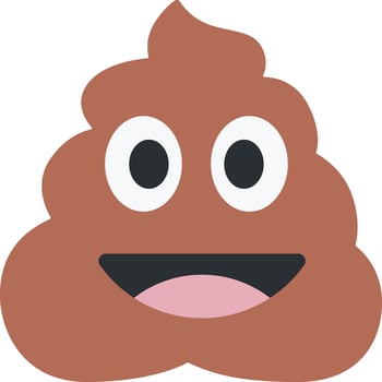 A brown poo with a big smile on its face vector