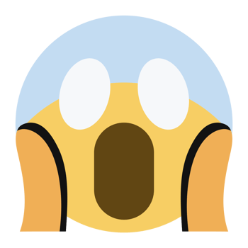 Face screaming in fear Large size of yellow emoji smile. png