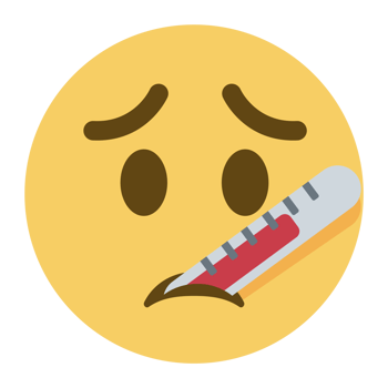 Sick emoji with thermometer png