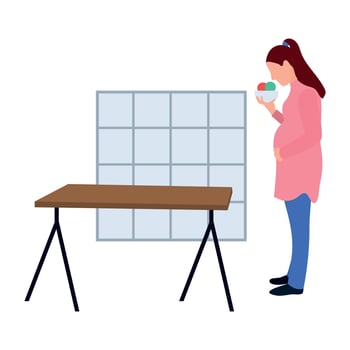 flat icon of person performing different task vector