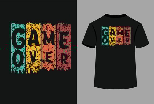 Game Over Typography T-Shirt Design vector