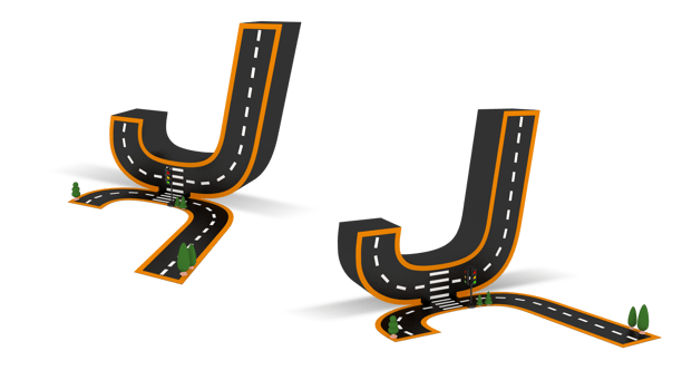 Alphabet symbols of the Figures in the form of a road, white and yellow line markings png