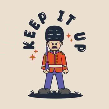 British soldier mascot cartoon vintage style illustration vector