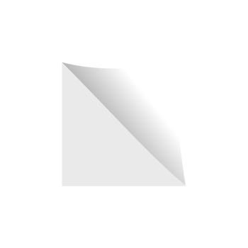 Curled page corner with shadow on transparent background. Blank sheet of paper. PNG illustration.