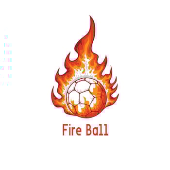 flaming fire burning soccer ball vector