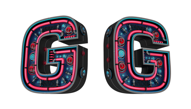 Black alphabet with Red and blue Neon light and has a cooling system. png