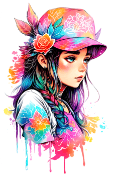 Beauty Girl with Hat Illustration with png