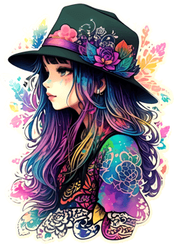 Sticker Illustration of Beauty Girl with png