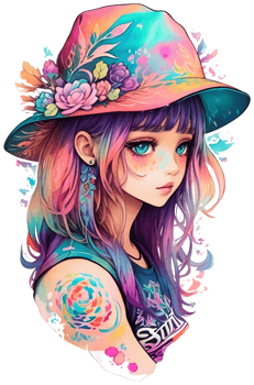 Beauty Girl with Hat Sticker png